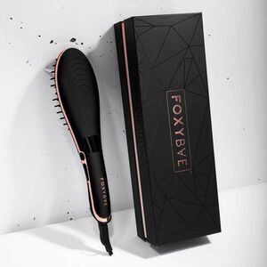NEW FoxyBae Rose Gold Straightening Brush Hair Tool Straightener Smooth Finish